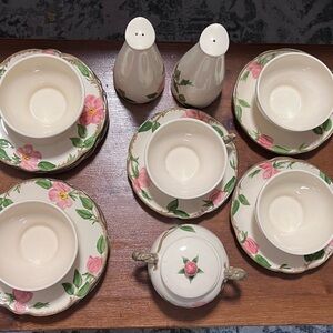 Franciscan Pink Floral Teacup and Saucer Set